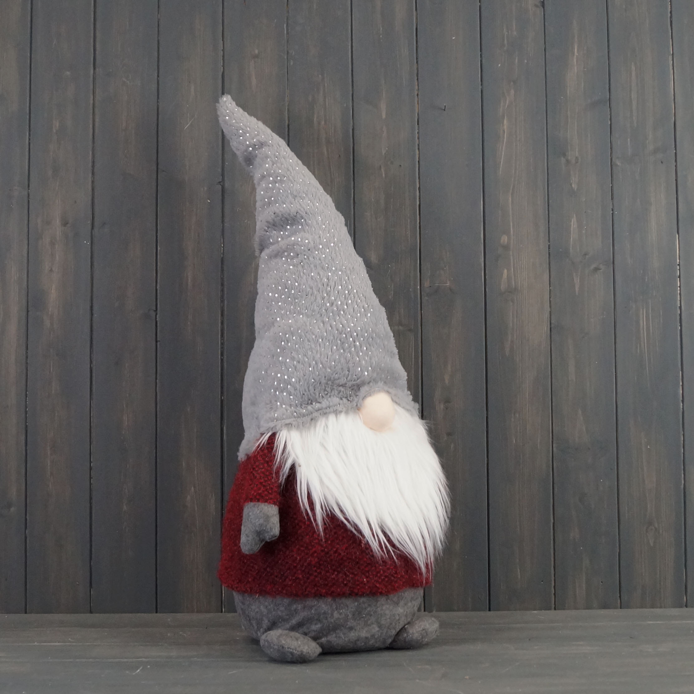 74cm Red/Grey Small Plush Standing Gnome  detail page